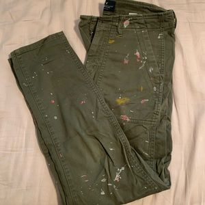 American Eagle Boyfriend crop paint cargo pants